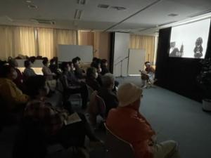 影絵を鑑賞している様子