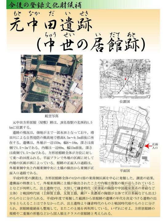 元中田遺跡（中世の居館跡）の画像