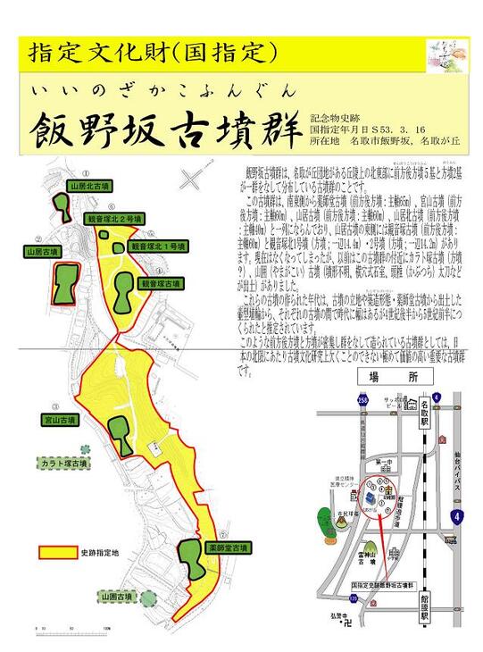 写真に続いて説明 飯野坂古墳群の画像