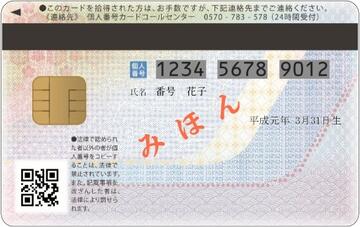 マイナンバーカード裏面 マイナンバーカード裏面